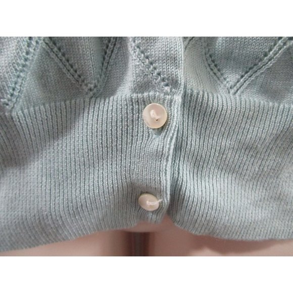 Brooks Brothers Silk Cashmere Blend Cardigan Ladies L Green Diamond Pattern EUC - Picture 6 of 14